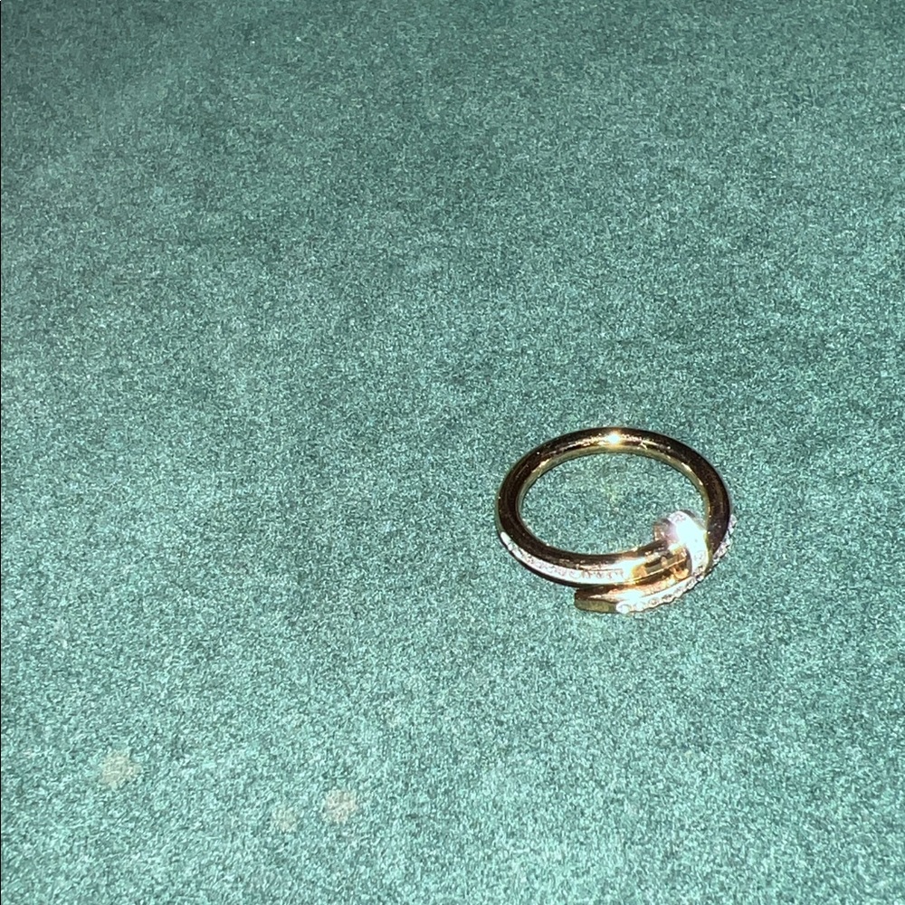 Gold and Silver Ring with Clear Stone